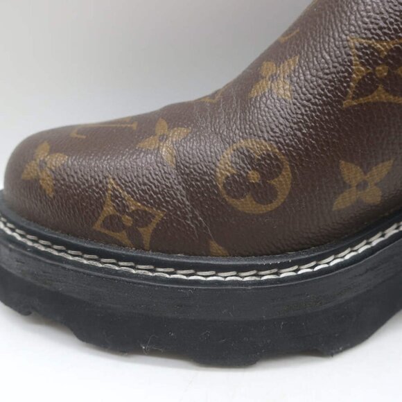 Louis Vuitton LV Beaubourg Ankle Boots Brown Monogram Canvas Size 38 - Picture 8 of 14